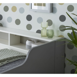 Tyler Grey and White Guest Bed with Memory Foam Mattress - Size: Single - Bedmaster - Wilko - thumbnail 6