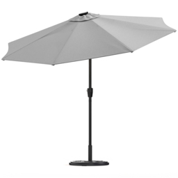 Living and Home Light Grey Solar LED Crank and Tilt Parasol with Cement Base 3m - Wilko - thumbnail 6