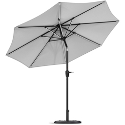 Living and Home Light Grey Solar LED Crank and Tilt Parasol with Cement Base 3m - Wilko - thumbnail 4