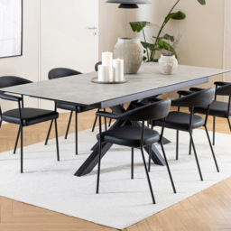 Florence Heaven Ceramic 8 Seater Extendable Dining Table Grey - Furniture To Go - Wilko