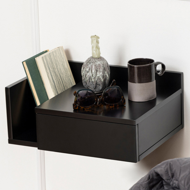 Florence Ashlan Black Bedside Table - Size: Single Drawer - Furniture To Go - Wilko - image 1