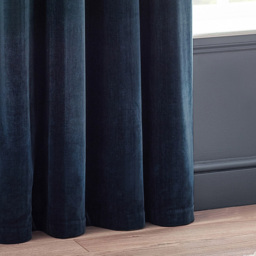 Yard Navy Heavy Chenille Velvet Eyelet Curtain 229 x 137cm - Size: W 137 x D 229cm - Blue - Yard Living - Wilko - thumbnail 5