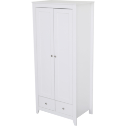 FurnitureHMD 2 Door 2 Drawer White Wooden Wardrobe - Size: 2 Door, 2 Drawer - Wilko - thumbnail 4