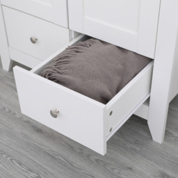 FurnitureHMD 2 Door 2 Drawer White Wooden Wardrobe - Size: 2 Door, 2 Drawer - Wilko - thumbnail 6