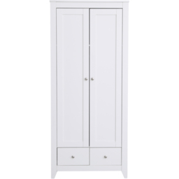 FurnitureHMD 2 Door 2 Drawer White Wooden Wardrobe - Size: 2 Door, 2 Drawer - Wilko - thumbnail 3