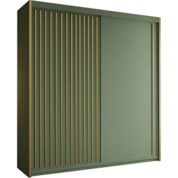Sliding Wardrobes 4U Pesto 2 Sliding Door Green Modern Wardrobe 203cm - Size: 2 Door - Wilko - thumbnail 3
