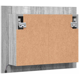 vidaXL 2 Door LED Grey Sonoma Oak Wood Mirror Cabinet - Size: 45 x 60 x 12cm - Wilko - thumbnail 7