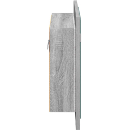 vidaXL 2 Door LED Grey Sonoma Oak Wood Mirror Cabinet - Size: 45 x 60 x 12cm - Wilko - thumbnail 6