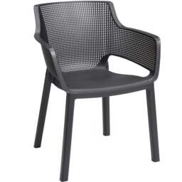 Keter Elisa Set of 6 Garden Dining Chair - Size: 78.4 x 61.5 x 53cm - Grey - Wilko - thumbnail 3