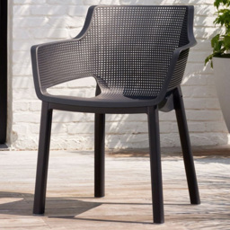 Keter Elisa Set of 6 Garden Dining Chair - Size: 78.4 x 61.5 x 53cm - Grey - Wilko - thumbnail 1