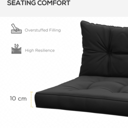 Outsunny Black Seat Cushion Replacement Set of 4 - Size: 35 x 17 x 10cm - Wilko - thumbnail 6