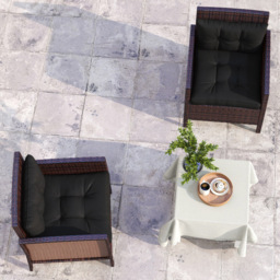 Outsunny Black Seat Cushion Replacement Set of 4 - Size: 35 x 17 x 10cm - Wilko - thumbnail 5