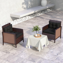 Outsunny Black Seat Cushion Replacement Set of 4 - Size: 35 x 17 x 10cm - Wilko - thumbnail 3