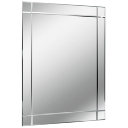 Premier Housewares Etched Border Wall Mirror 90 x 110cm - Size: 110 x 90cm - Silver - Wilko - thumbnail 3