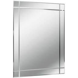 Premier Housewares Etched Border Wall Mirror 90 x 110cm - Size: 110 x 90cm - Silver - Wilko - thumbnail 1