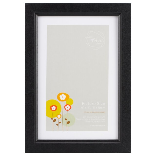 The Port Gallery Ridged Black Photo Frame 6 x 4 inch - Size: A6 - The Port. Co Gallery - Wilko - image 1