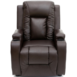 Furniture Online Oscar Brown Bonded Leather Pushback Recliner Chair with Cupholder - Size: 104 x 82 x 88cm - Wilko - thumbnail 4