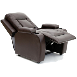 Furniture Online Oscar Brown Bonded Leather Pushback Recliner Chair with Cupholder - Size: 104 x 82 x 88cm - Wilko - thumbnail 6