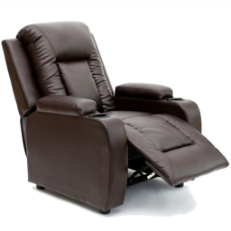 Furniture Online Oscar Brown Bonded Leather Pushback Recliner Chair with Cupholder - Size: 104 x 82 x 88cm - Wilko - thumbnail 5