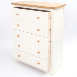 Cabinet Bits Castelli 5 Drawer White Wood Knob Chest of Drawers - Wilko - thumbnail 6