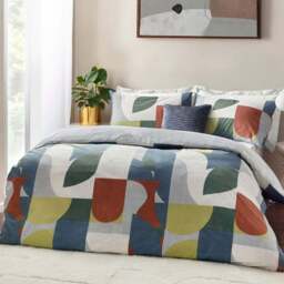 Hoem Siresa Single Multi Geometric Duvet Cover Set - Wilko