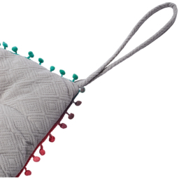 Living and Home Grey Square Dining Chair Cushion with Pom Poms 40 x 40cm - Size: 6 x 40 x 40cm - Wilko - thumbnail 7