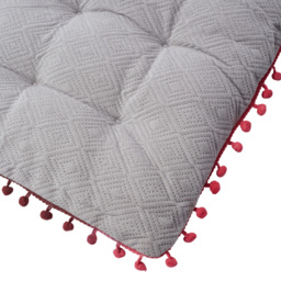 Living and Home Grey Square Dining Chair Cushion with Pom Poms 40 x 40cm - Size: 6 x 40 x 40cm - Wilko - thumbnail 5