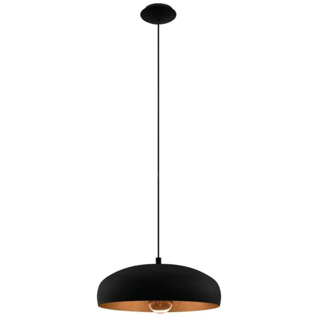 EGLO Mogano 1 Black and Copper Pendant Light - Size: 40.0 x 40.0 x 110.0cm - Wilko - image 1