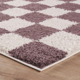 Desire Rugs Chester Lilac Shaggy Checkered Rug 160 x 230cm - Size: 230 x 160 x 3cm - Purple - Wilko - thumbnail 4