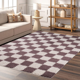 Desire Rugs Chester Lilac Shaggy Checkered Rug 160 x 230cm - Size: 230 x 160 x 3cm - Purple - Wilko - thumbnail 6