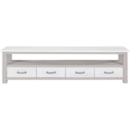 Baumhaus Greystone 4 Drawer Single Shelf Widescreen Grey Television Cabinet - Wilko - thumbnail 4