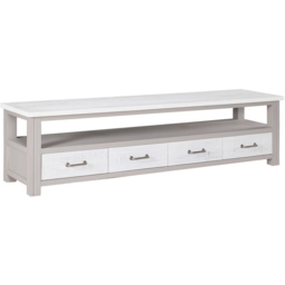 Baumhaus Greystone 4 Drawer Single Shelf Widescreen Grey Television Cabinet - Wilko - thumbnail 3