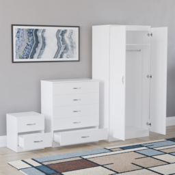 Vida Designs Riano White 3 Piece Bedroom Furniture Set - Wilko - thumbnail 5