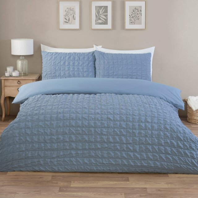 Kingston Check Duvet Set Blue Single - My Home - Wilko - image 1