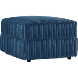 Luxor Marine Blue Jumbo Cord Footstool - Size: 45 x 55 x 55cm - Wilko - thumbnail 3