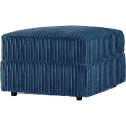 Luxor Marine Blue Jumbo Cord Footstool - Size: 45 x 55 x 55cm - Wilko - thumbnail 4