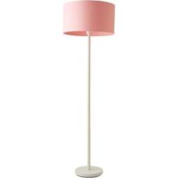 ValueLights Charlie Blush Drum Shade White Floor Lamp and Bulb - Size: 148 x 45 x 45cm - Wilko