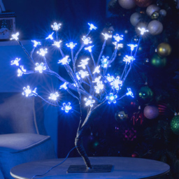 The Christmas Workshop 48 Blue and White LED Blossom Tree - Wilko