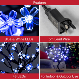The Christmas Workshop 48 Blue and White LED Blossom Tree - Wilko - thumbnail 6