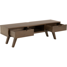 Florence A Line 2 Drawer Single Shelf Smoked Oak TV Unit - Brown - Furniture To Go - Wilko - thumbnail 6