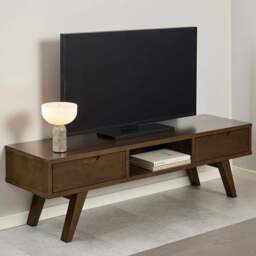 Florence A Line 2 Drawer Single Shelf Smoked Oak TV Unit - Brown - Furniture To Go - Wilko