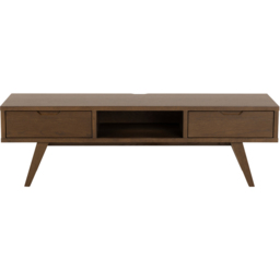Florence A Line 2 Drawer Single Shelf Smoked Oak TV Unit - Brown - Furniture To Go - Wilko - thumbnail 4