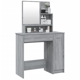 vidaXL Single Door Single Wide Drawer Grey Sonoma Dressing Table with Mirror - Size: 136 x 86.5 x 35cm - Wilko - thumbnail 5