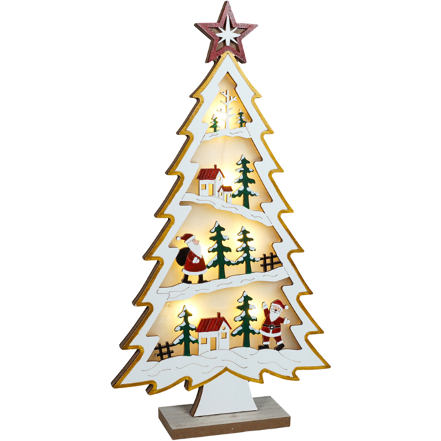 Xmas Haus LED Festive Village Xmas Tree - Size: 340 x 185 x 50cm - White - Wilko - image 1