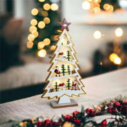 Xmas Haus LED Festive Village Xmas Tree - Size: 340 x 185 x 50cm - White - Wilko - thumbnail 4