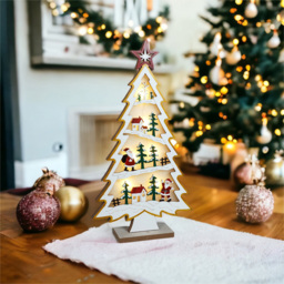 Xmas Haus LED Festive Village Xmas Tree - Size: 340 x 185 x 50cm - White - Wilko - thumbnail 5