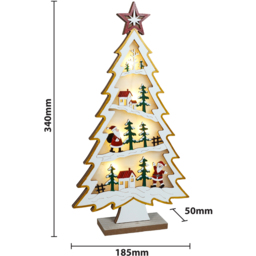 Xmas Haus LED Festive Village Xmas Tree - Size: 340 x 185 x 50cm - White - Wilko - thumbnail 6