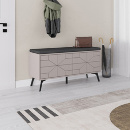 Decortie Dune 4 Door Mocha Grey Modern Shoe Storage Bench - Size: 55 x 107 x 35cm - Wilko - thumbnail 5
