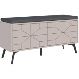 Decortie Dune 4 Door Mocha Grey Modern Shoe Storage Bench - Size: 55 x 107 x 35cm - Wilko - thumbnail 3