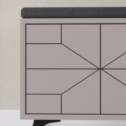 Decortie Dune 4 Door Mocha Grey Modern Shoe Storage Bench - Size: 55 x 107 x 35cm - Wilko - thumbnail 4